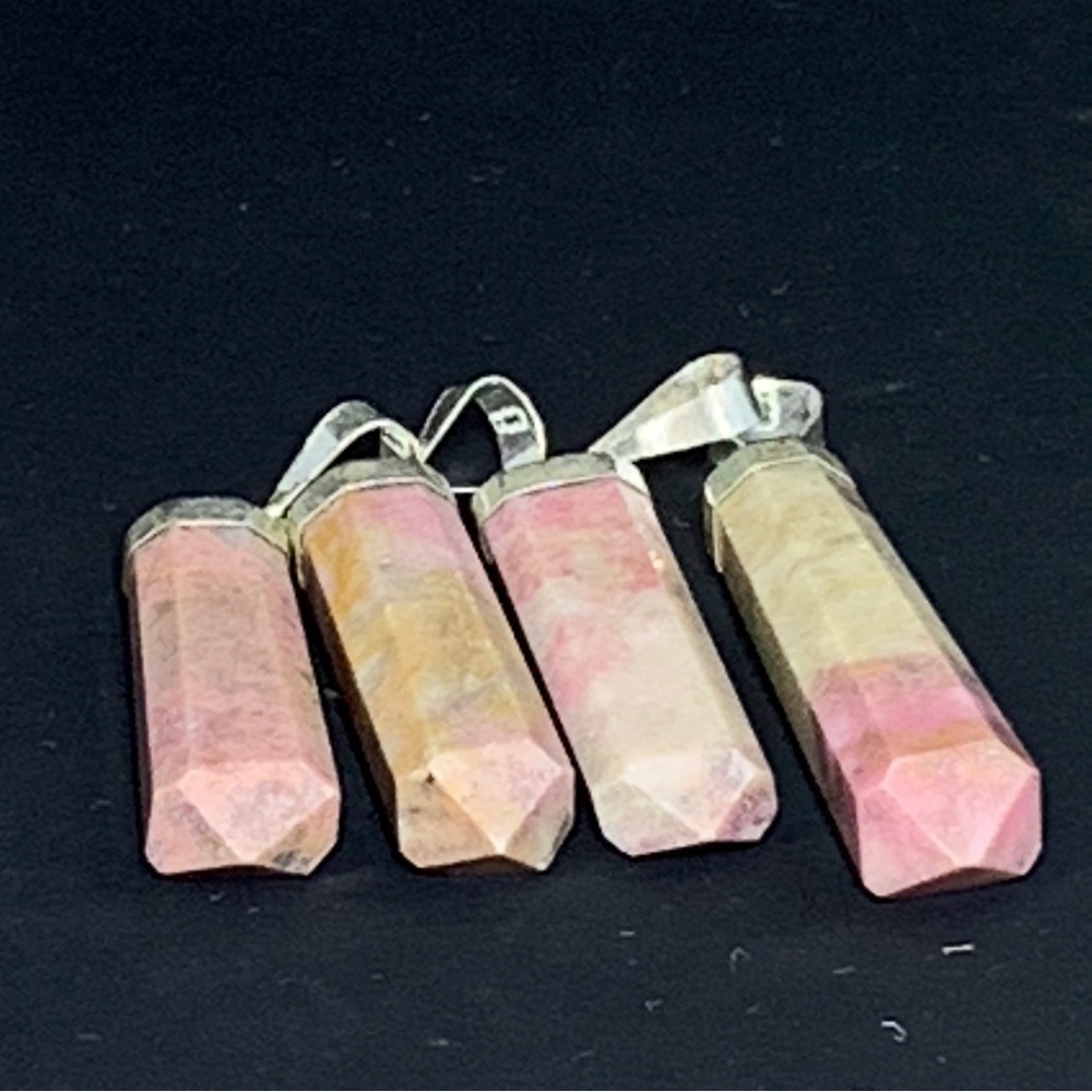 Natural Rhodonite 925 Silver Pendants NWOT - Picture 9 of 16